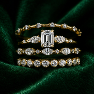 Set di Quattro Anelli Geometrici con Zirconi per Donne, Gioielli Eleganti e Versatili di Lusso alla Moda - Product Image 5