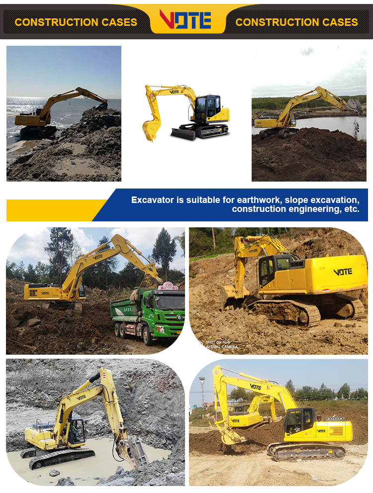 The 8 ton excavator small crawler hydraulic excavator for sale industrial earthwork medium digger Asia