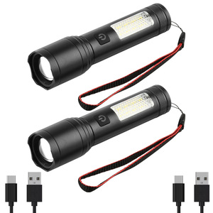 Lampe de poche LED SD326, batterie rechargeable 18650, charge de type C, lumière blanche haute puissance, mini zoom portable - Product Image 2