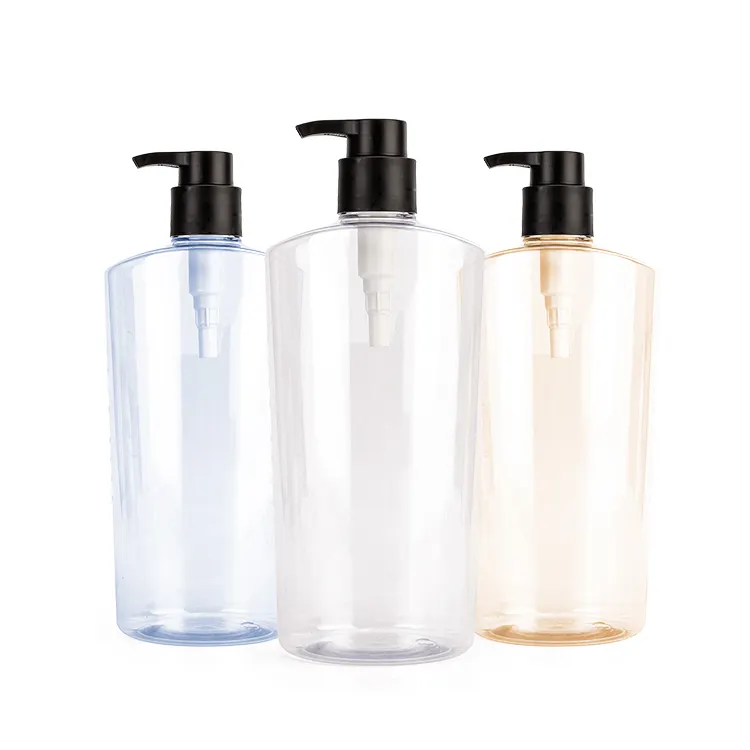 Free Sample Color Customization 1200ML 40oz Plastic Shampoo Bottle Pet Family Pack Shower Gel Container Lotion Pump Bottles