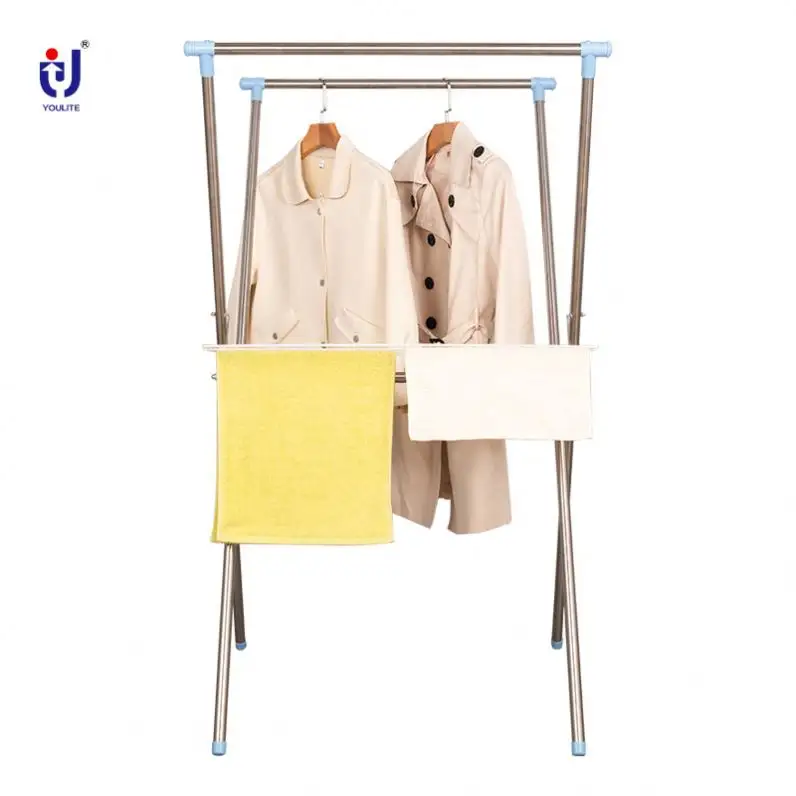 Youlite X-type Cover Clothing Rack Clothes Hanging Horse Drying Cloth Standing Hanger