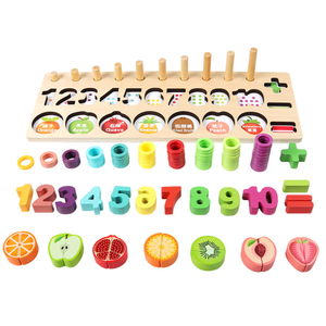 3 in uno bambini legno montessori bambini conteggio in legno bastone calcolo <span class=keywords><strong>matematica</strong></span> apprendimento precoce giocattoli educativi per il taglio della frutta - Product Image 6