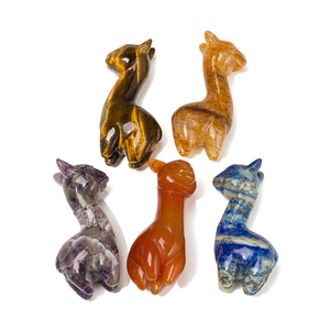 Figurine d'alpaga en cristal de <span class=keywords><strong>pierre</strong></span> précieuse sculptée à la main de 2,5 pouces, <span class=keywords><strong>pierre</strong></span> naturelle de guérison, sculpture d'animal mignon, mini-statues d'alpaga pour cadeaux - Product Image 4
