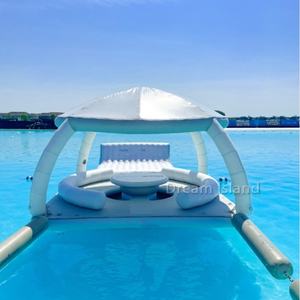 Tente de loisirs gonflable multifonctionnelle avec table de bar Pare-soleil Plate-forme flottante Lit flottant pour piscine Yacht Matching - Product Image 5