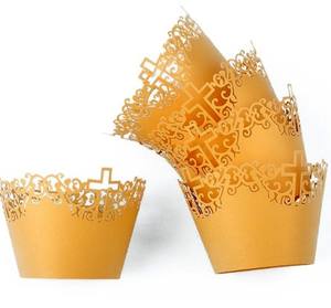 Envoltorios para Cupcakes, Papel para Hornear con Diseño Artístico de Filigrana, Vasos de Papel para Pasteles con Corte Láser de Encaje Cruzado, para Decoración de Bodas, Fiestas y Cumpleaños - Product Image 6