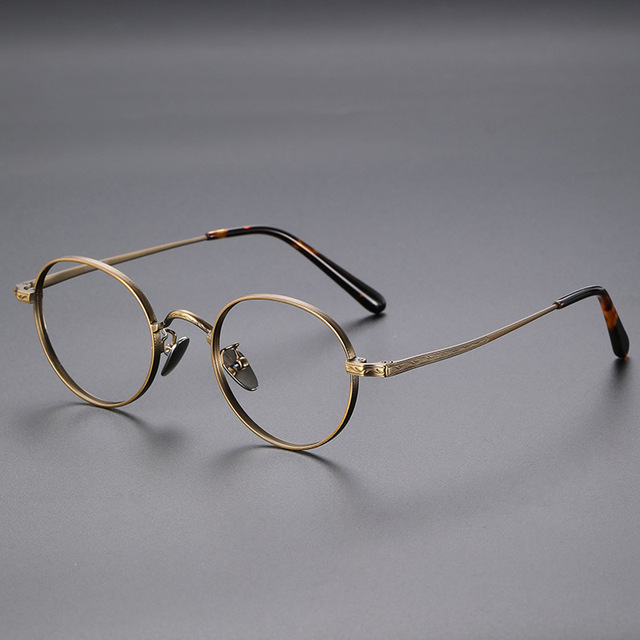 Jiojew High Quality Vintage Pure Titanium Myopia Prescription Eyeglasses Japan Men's Spectacles Round Optical Glasses Frames