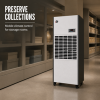 Déshumidificateur industriel silencieux 248L, déshumidificateur vertical pour la protection contre l'humidité des collections de musées et d'archives