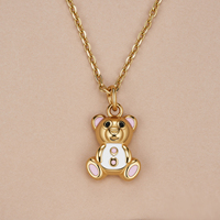 Mode 18K Or Émail Coeur Donut Pendentif Étanche Personnalisé En Acier Inoxydable Guitare Ours Alien Pendentif Collier pour Hommes