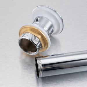 Desagüe de Lavabo Tamaño Norteamérica, Totalmente en Latón Cromado, Tapón Pequeño, Sistema Click Clack con Rebosadero - Product Image 6