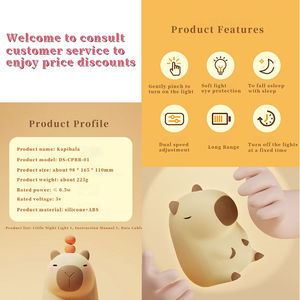 <strong>Classic</strong> Khaki Dolphin Night Light Modern LED Soft USB Charging <strong>for</strong> Bedroom Decor Portable Capybara Night Lamp Festival Gift - Product Image 3