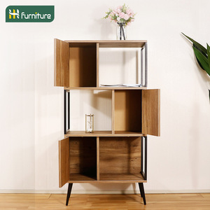 Factory export bookcases and storage <b>shelves</b>, multi-layer iron <b>pipe</b> and particleboard storage cabinets, simple American-style - Product Image 1