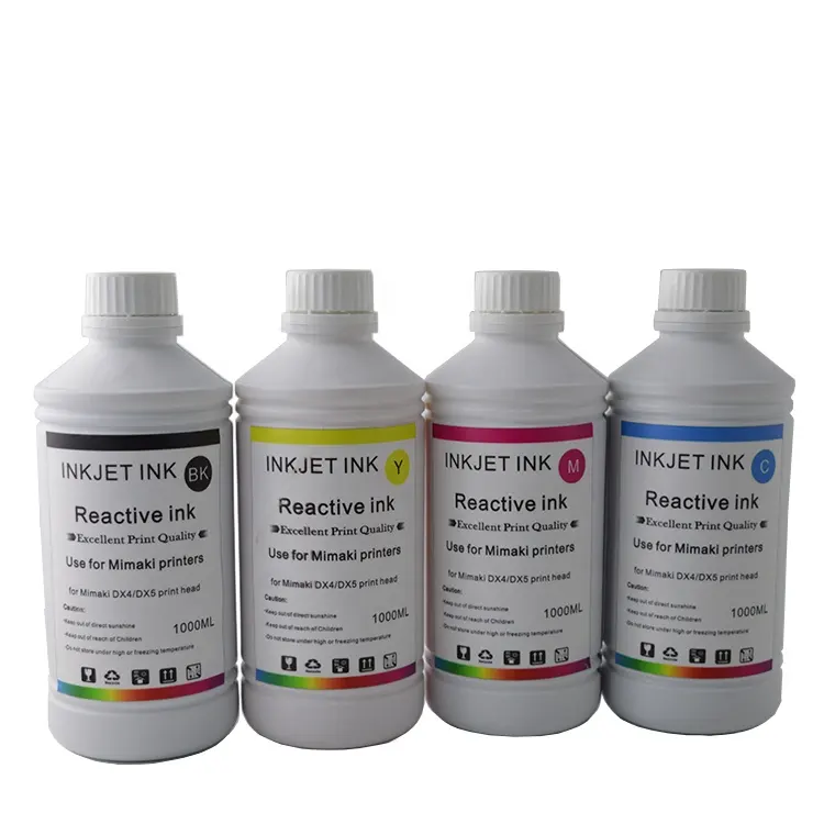 고품질 UV 주입 mc 기술 반응성 염료 잉크 다른 종류의 디지털 섬유 인쇄 제품 반응성 잉크