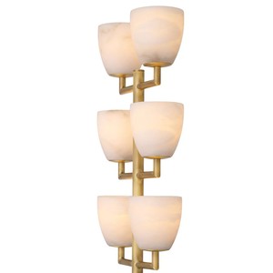 Multi <b>Head</b> Chandelier Natural Marble Shade Led Light E27 Bulb Base For Home Living Room Staircase Lighting - Product Image 2