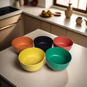 Bols de service en <span class=keywords><strong>plastique</strong></span> empilables de qualité supérieure de 35 oz avec couvercles passe au micro-ondes et au congélateur pour les enfants à manger bols à mélanger de cuisine - Product Image 1