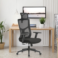 Chaise de bureau ergonomique pivotante moderne en maille personnalisable avec 3 vérins à gaz et 4 sections réglables pour ordinateur