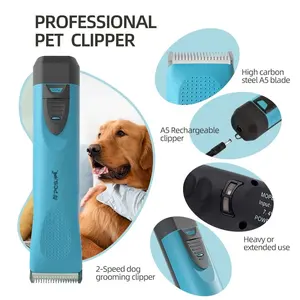 Amazon HotSale Elétrica Cordless dog clipper profissional Pet Hair Cutters Máquina Grooming A5 Pet Clippers com A5 10 Lâmina