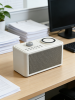 En gros Enceinte Rétro à Chargement Sans Fil 15W, Batterie 1500mAh, avec Bruit Blanc, TF, AUX, USB V5.4 pour la Maison, le Bureau et le Bureau de Travail