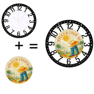 Horloge ronde en fer de 25 cm avec un motif de croix de <span class=keywords><strong>pharmacie</strong></span> vintage découpé - Product Image 1