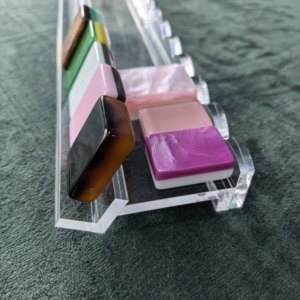Supports de Mahjong en Acrylique avec Poussoirs Magnétiques pour Jeu de Mahjong, 20 Pouces, Porte-Tuiles Transparent Effet Écaille de Tortue Nacré - Product Image 6