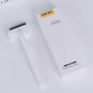Peine desenredante para mascotas, removedor de pelusas con un solo clic, herramienta de aseo autolimpiante para gatos y perros - Product Image 5