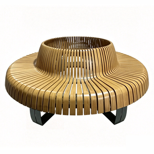 Banc d'extérieur en acier inoxydable à grain de bois pour zones commerciales et paysagères, siège incurvé résistant à la pluie pour bord de <span class=keywords><strong>piscine</strong></span> - Product Image 4