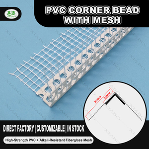 Profilo angolare rigido in PVC da 2,4 m con rete in fibra di vetro pre-incollata, protezione anti-crepa <span class=keywords><strong>per</strong></span> pareti in cartongesso, EIFS e intonaco - Product Image 5