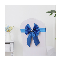 Prêt à expédier : Nœud de chaise universel en cuir PU de luxe avec longues franges, élastique et sans nœud, pour décoration de mariage