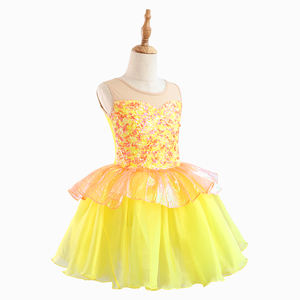Robe de princesse de danse pour filles-Jupe en tulle extensible, détails scintillants, adaptée au ballet/à la gymnastique - Product Image 2