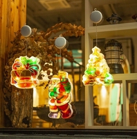 Guirlande lumineuse LED à ventouse 2700K blanc chaud pour Noël, décorations de Noël pour vitrine de centre commercial, ornement d'arbre de Noël
