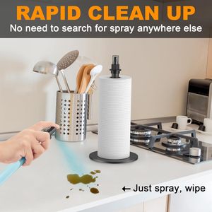 Distributeur de papier essuie-tout pour comptoir, porte-serviettes en papier de cuisine avec flacon pulvérisateur - Product Image 3