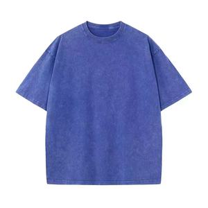 Summer-Exclusive T-Shirt aus Baumwolle Schwergewicht gewaschener klassischer Retro-Stil Loose Fit Casual Design Blank Stricks toff - Product Image 4