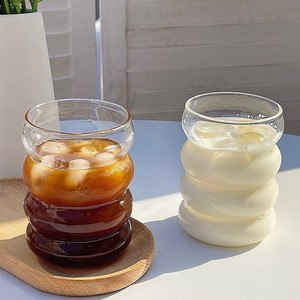 Unregelmäßige handgemachte Klarglas Tasse 350ml Kaffeetasse Nettes Fett Speziell geformte klare Tassen Milch und Bier Getränke becher - Product Image 1