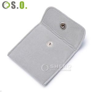 Manufacture High-quality Microfiber Button <b>Pouch</b> Custom Logo Jewelry Gift Microfiber <b>Pouch</b> with Pattern - Product Image 2