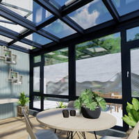 Véranda en aluminium isolée avec service de design intérieur complet, garantie de 5 ans, style contemporain pour bâtiments commerciaux