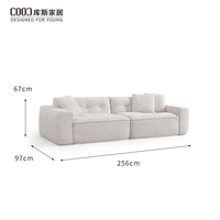 Canapé sectionnel 4 places en tissu moderne style capitonné, mousse intégrale sans armature, emballage sous vide compressé, vente en gros OEM