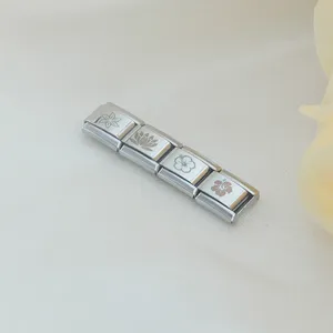 Moda nueva parte superior <span class=keywords><strong>de</strong></span> acero inoxidable <span class=keywords><strong>flor</strong></span> italiana encanto enlaces ajuste 9mm pulsera DIY hacer joyería regalos venta al por mayor envío <span class=keywords><strong>de</strong></span> la gota - Product Image 6