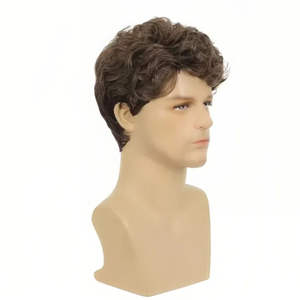 Peluca Corta de Estilo Pixie Bob Marrón de 6 Pulgadas, de Alta Calidad, Fibra Sintética Natural Lisa, <span class=keywords><strong>para</strong></span> Cosplay y Fiestas de <span class=keywords><strong>Jóvenes</strong></span> <span class=keywords><strong>Hombres</strong></span> - Product Image 3