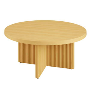 Mesa de almacenamiento redonda de madera, simple y elegante, adecuada para la decoración de la sala de estar del hogar, mesa de centro baja para el suelo. - Product Image 5