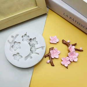 Molde de silicona DIY para rama de flor de durazno, para chocolate, fudge, resina, decoración de pasteles, herramienta de manualidades - Product Image 3