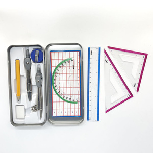 Conjunto de instrumentos de matemáticas personalizables, brújula de Metal, caja de hierro geométrica, 9 Uds., gran oferta - Product Image 5