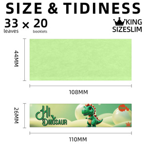 HI DINOSAUR 20 Paquetes de Papel de Liar Verde +Tips Personalizado, Orgánico, de Combustión Lenta, Natural, Moderno y Personalizado para Cigarrillos - Product Image 3