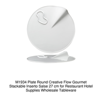 Assiette Ronde Gourmet Creative Flow 27 cm Empilable avec Insert pour Sauce M1934