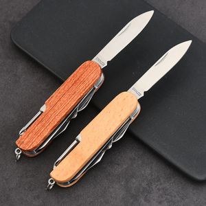 Couteau pliant en acier inoxydable avec logo personnalisé, design moderne, manche en bois, fait main, ambidextre, multifonction, couteau de cuisine d'extérieur - Product Image 2