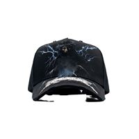 Gorra de Béisbol Mago G5 de 5 Paneles, 100% Original, de Gamuza Negra con Borde Ancho, Detalle de Lazo Deportivo, Transpirable, Impermeable, Diseño a Mano