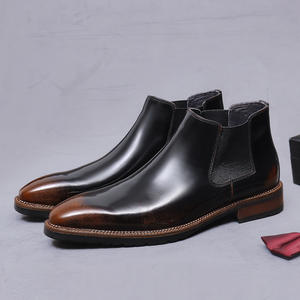 Botas de Tobillo con Cordones para Hombre, de Cuero Genuino, Estilo Retro, Antideslizantes, con Punta, para Vestir Formal, en Oferta - Product Image 5