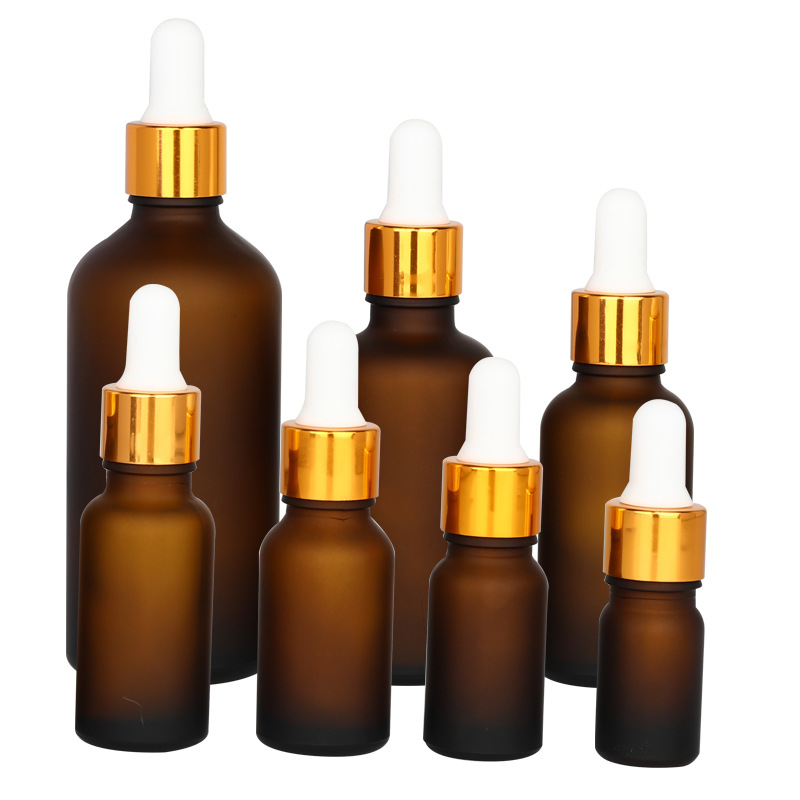 Портативный матовый флакон янтарного цвета с пипеткой для эфирного масла