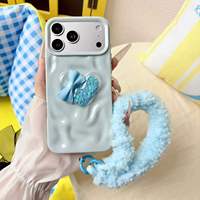Coque de téléphone DIY Love With Plush avec cordon pour iPhone 16 15 17 Pro Max, motif météorite, coque arrière en TPU pour femme
