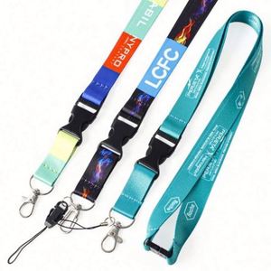 สายคล้องคอโพลีเอสเตอร์สำหรับเครื่องพิมพ์ซับลิเมชั่นขายส่ง พร้อมโลโก้และพวงกุญแจแบบกำหนดเอง - Product Image 2