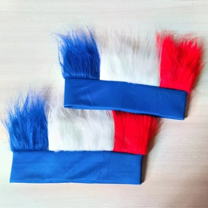 Peluca de Aficionado al Fútbol, Azul, Blanco y Rojo, con Bandera Francesa, para Partidos de Fútbol, Días de Partido, Fiestas, Bares Deportivos, Eventos de Animación y Decoración - Product Image 4
