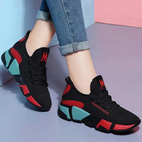 Chaussures de sport pour femmes à lacets, mode en gros, respirantes, empeigne en mesh, semelle intermédiaire en PVC, légères, chaussures décontractées d'été